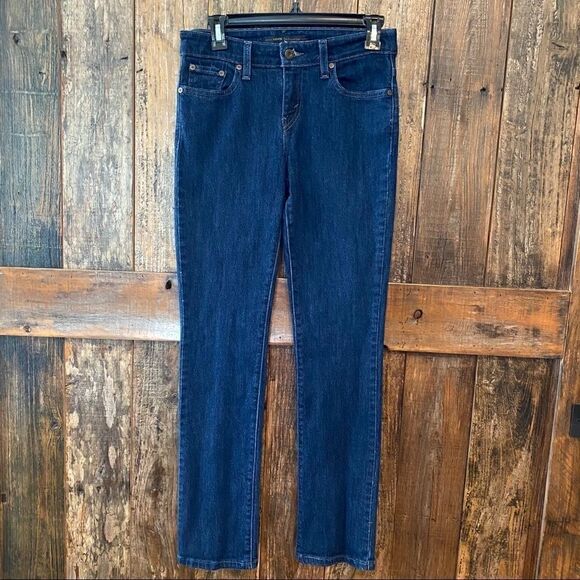 Levi’s Sz 2M Dark Blue Mid-Rise Skinny Denim Jeans - Picture 2 of 10